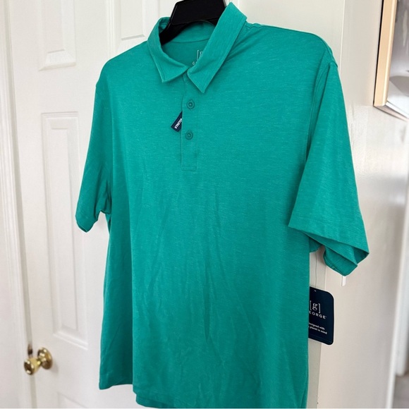 George Men's XL Poly Polo Shirt Tropical Jade Heather Short Sleeve Stretch Golf - Picture 4 of 10